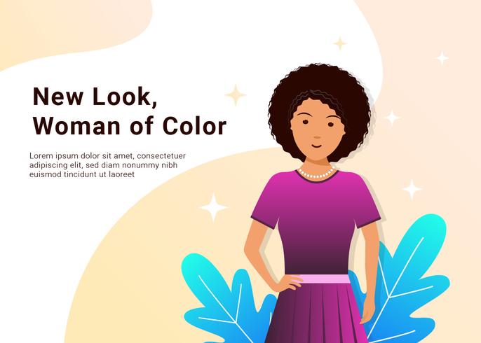 Vector de mujeres de color