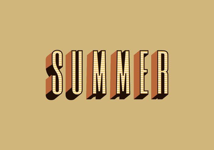 Summer Retro Typography Vector