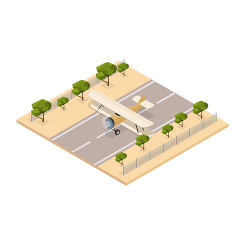 Biplane Isometric Vector