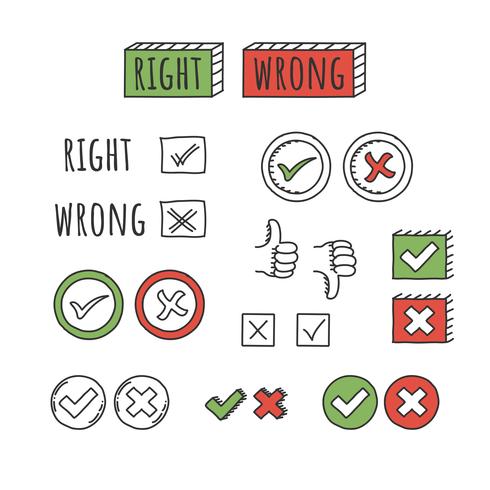 Right or Wrong Signs Vector