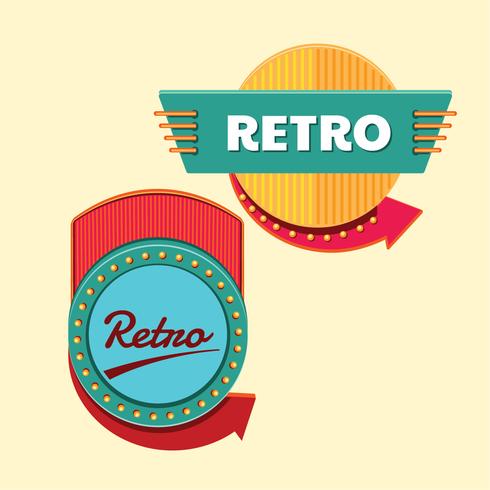 Cool Retro or Vintage Signs Template Set vector