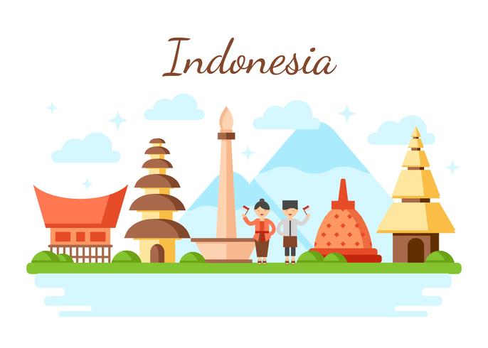 Ilustración de vector de Indonesia