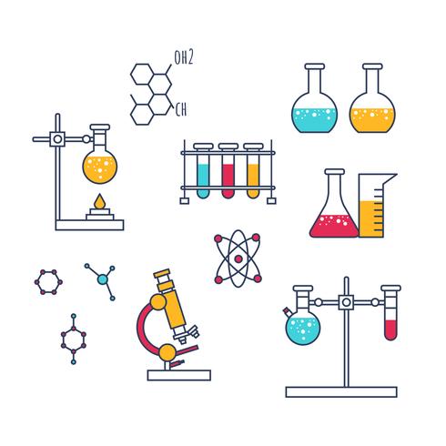 Vector de iconos de química