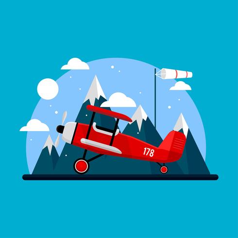 Biplane Illustration Vector