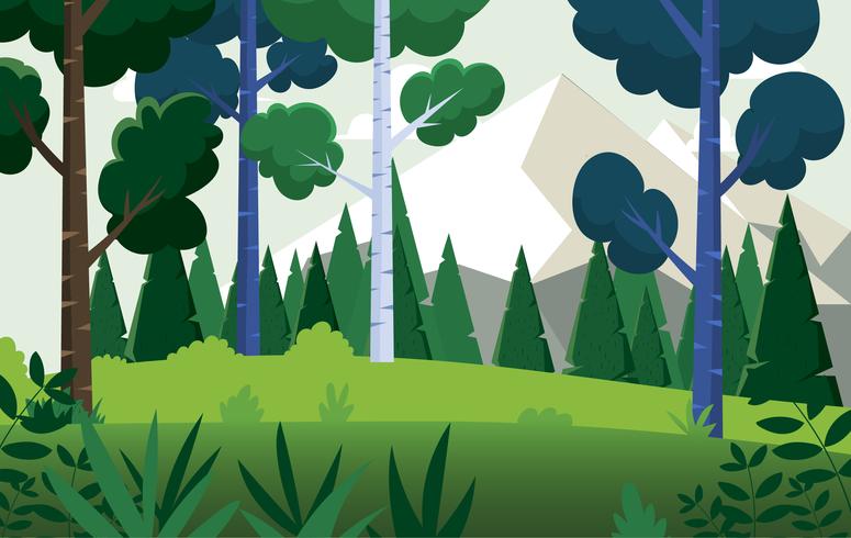 Ilustración de paisaje de dibujos animados de vector