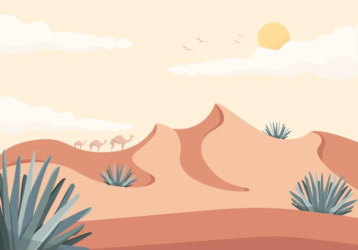 Vector Desert Landscape Illustration