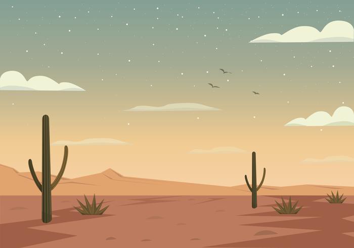 Vector  Desert Landscape Illustration