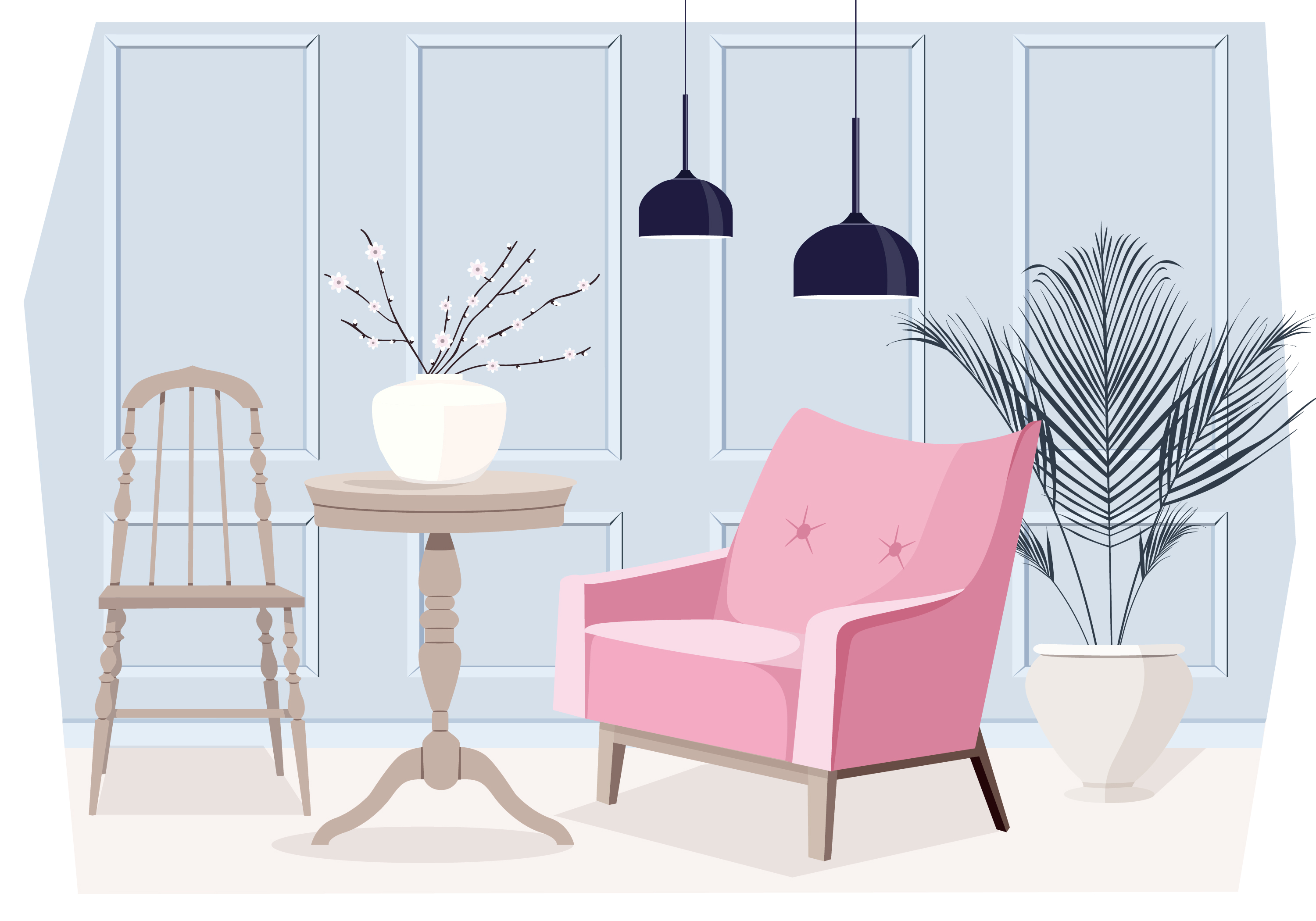 Vektor-Wohnzimmer-Innenraum-Illustration - Download Kostenlos Vector