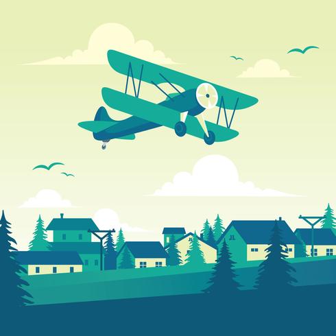 Biplane Illustration vector