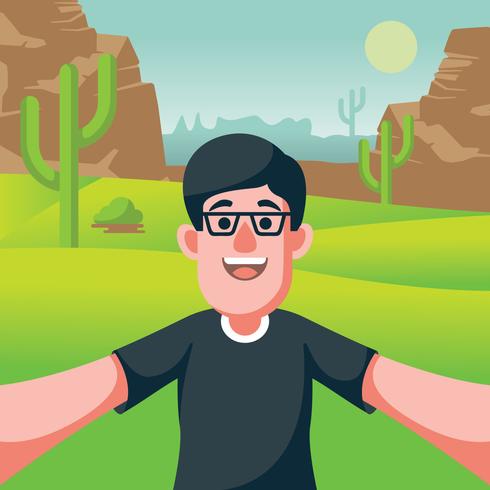 Ilustración Selfie vector