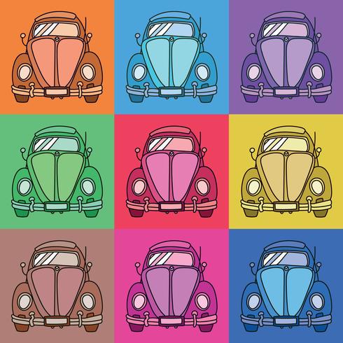 vintage pop art car vector