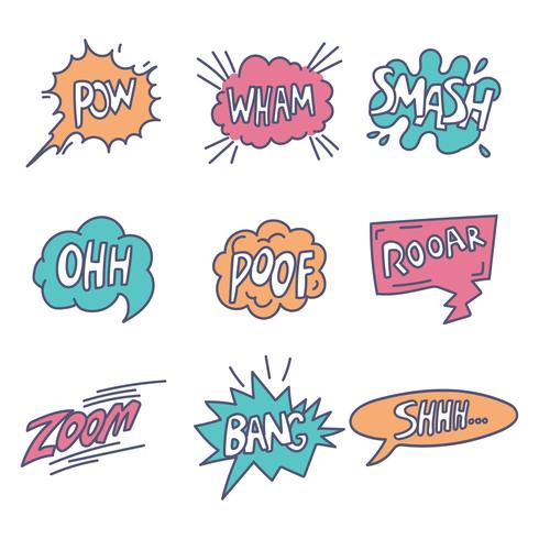 Comic Pop Art Onomatopoeia vector