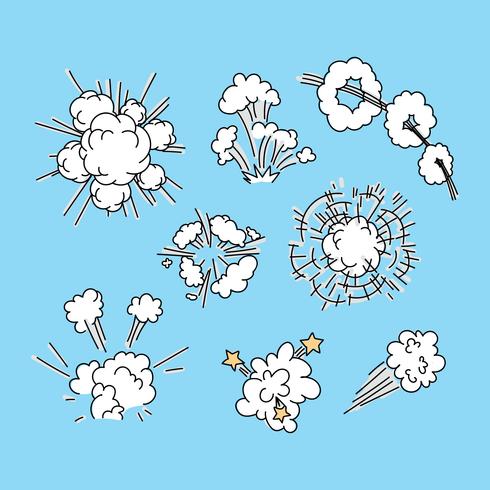 Set Of Doodled Explosions vector