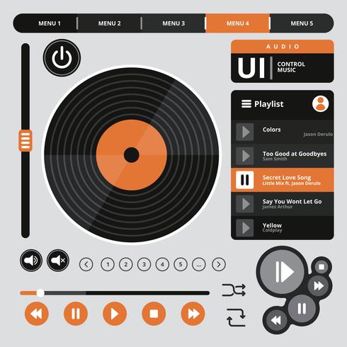 Audio Music Control Ui vector