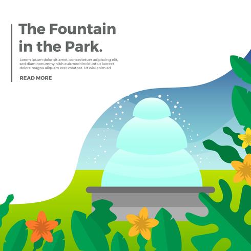 Fuente plana con gradiente Park Background Vector Illustration