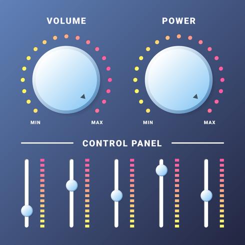 Music Control Volume Knob For Websites Or Applications vector