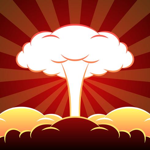 Ilustración de explosión nuclear vector