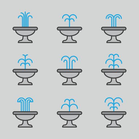 Outlined Fountains vector