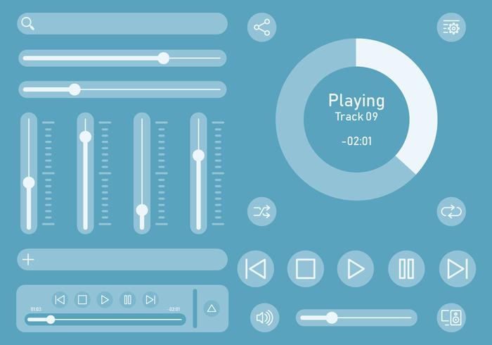 Audio Music Control UI vector