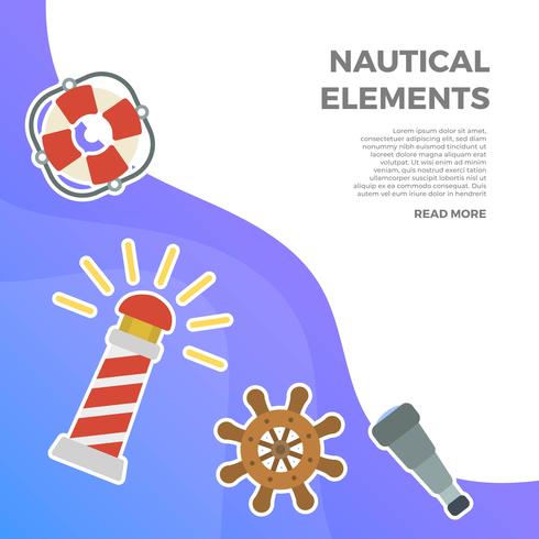 Flat Nautical Element Vector Collection