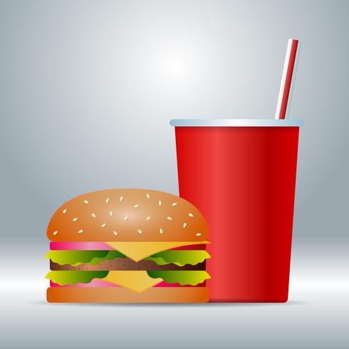 Realistic Fast Food Icon Isolated On Background Illustration vector