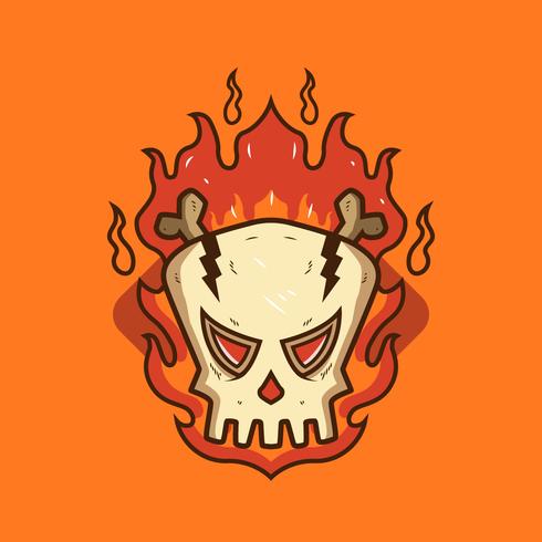 Flaming Skull vector