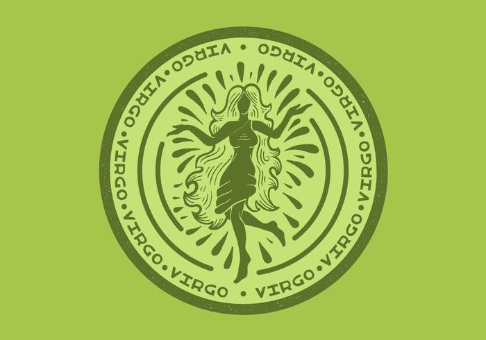 virgo zodiac badge vector