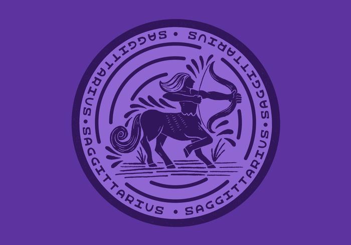 sagittarius centaur zodiac badge vector