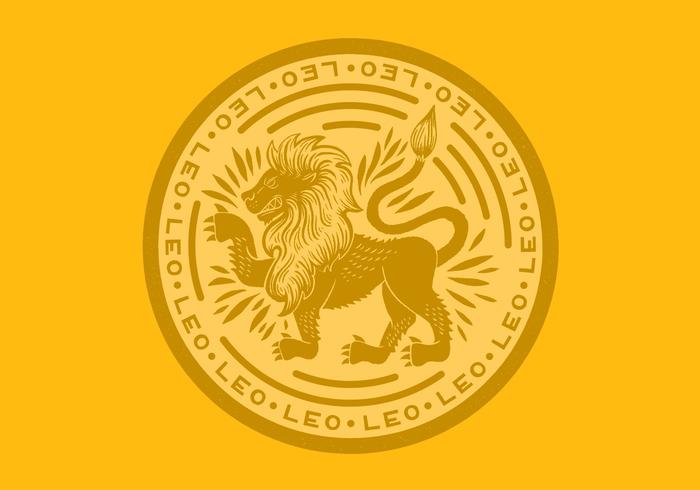 insignia del zodíaco leo león vector