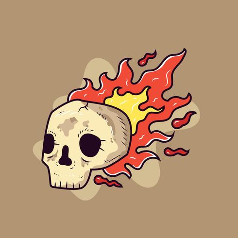 Calavera llameante vector