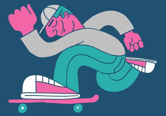 skateboard guy vector