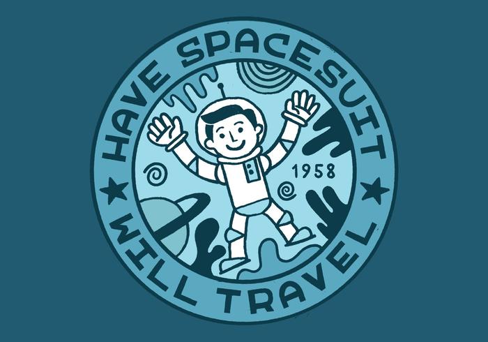 space man merit badge vector