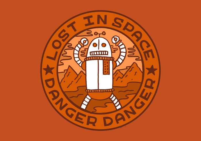 robot danger merit badge vector