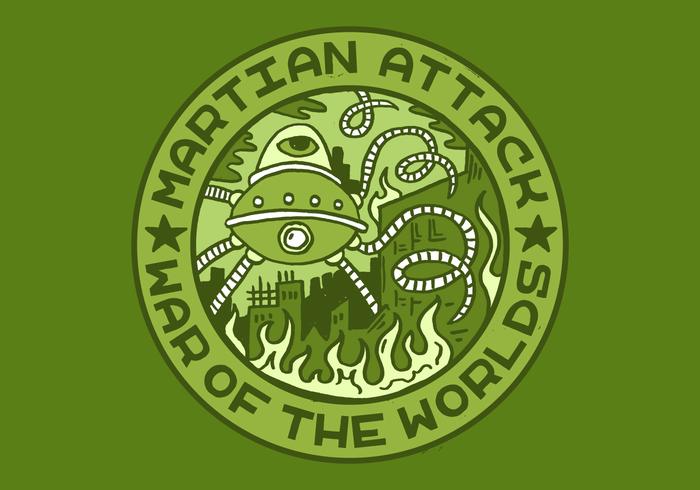 alien attack merit badge vector