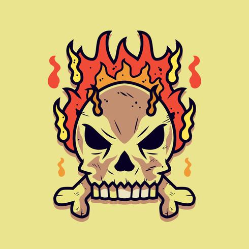 Flaming Skull vector