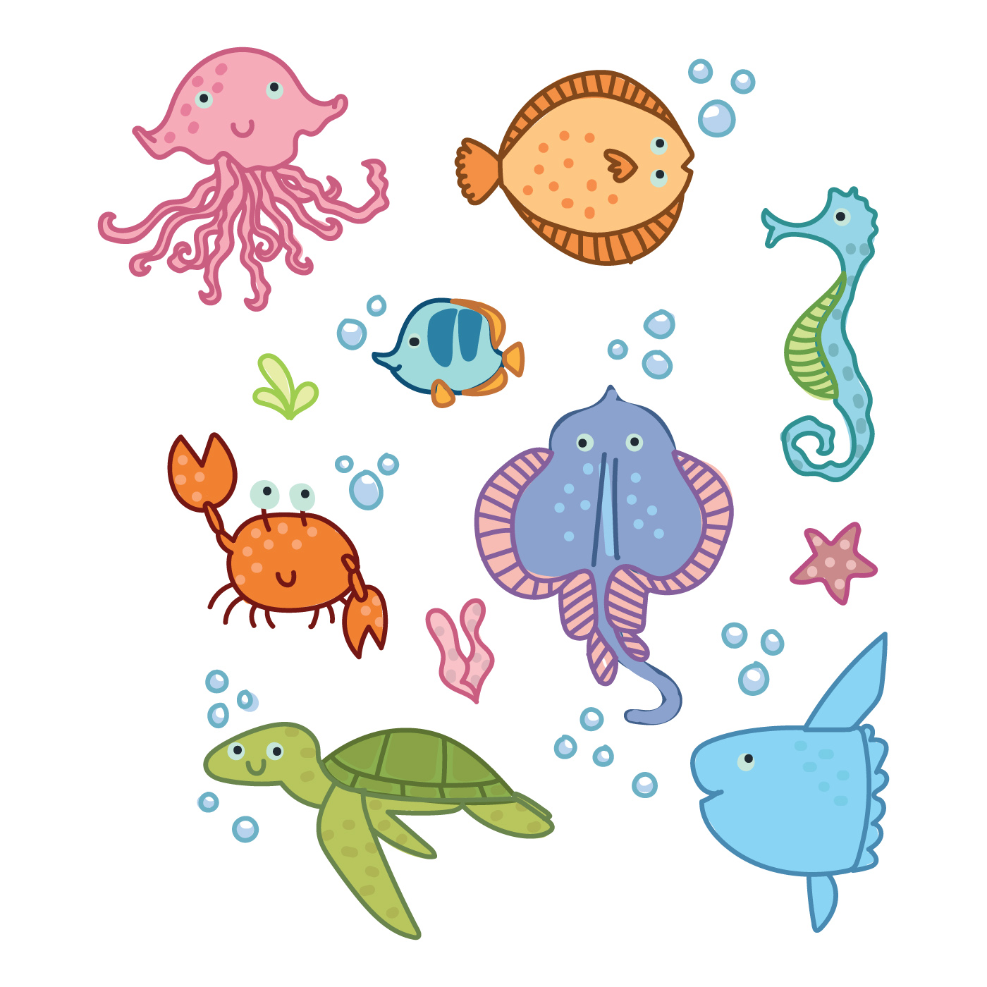 Ocean Animals Vector Art, Icons, and Graphics for Free Download