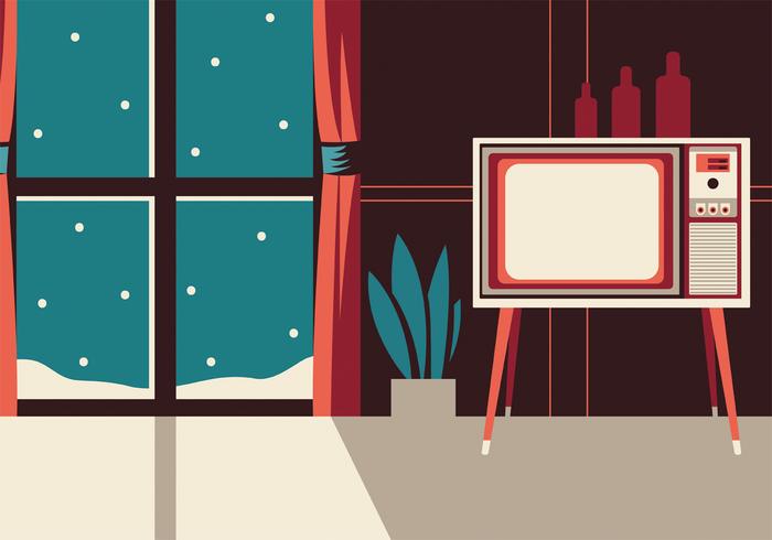 Retri Television Set Vector Design