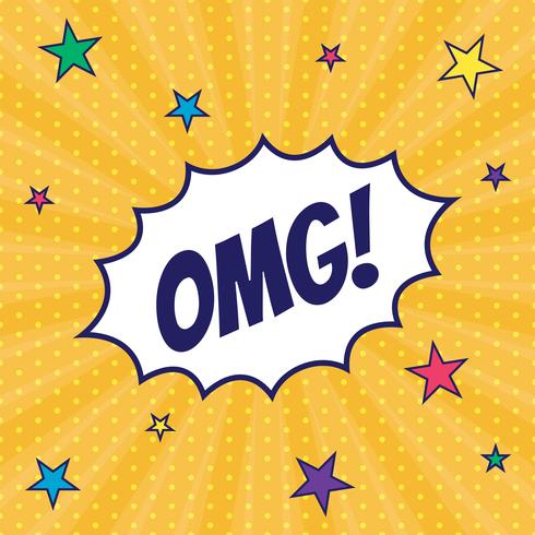 Omg Pop Art Cloud Bubble vector
