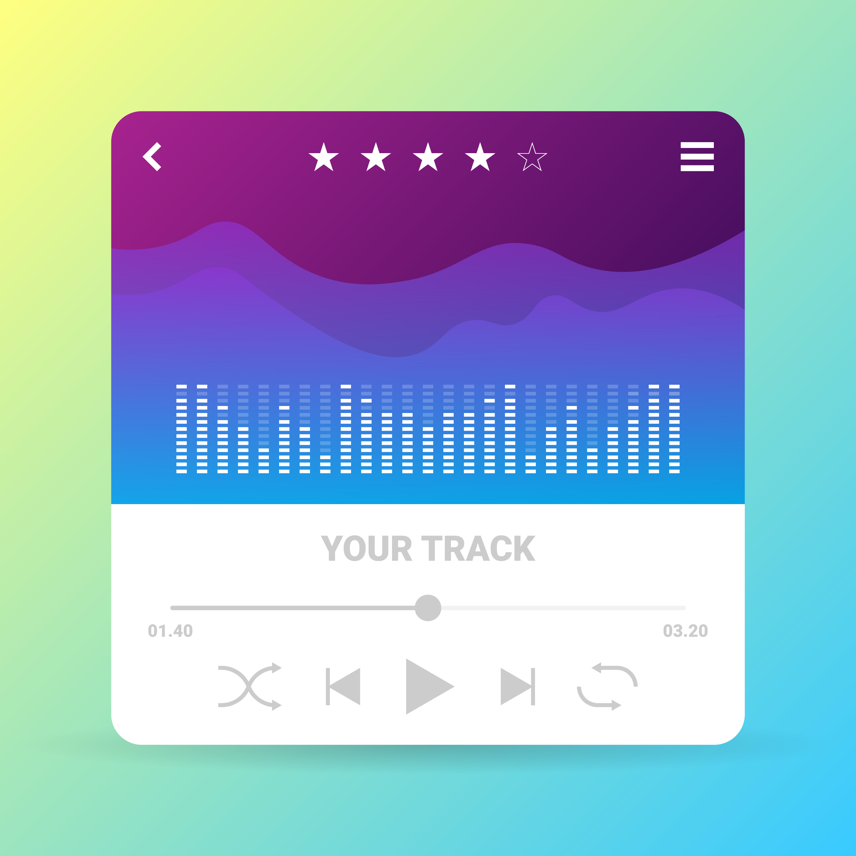 UI Music Control Panel 225201 Vector Art at Vecteezy