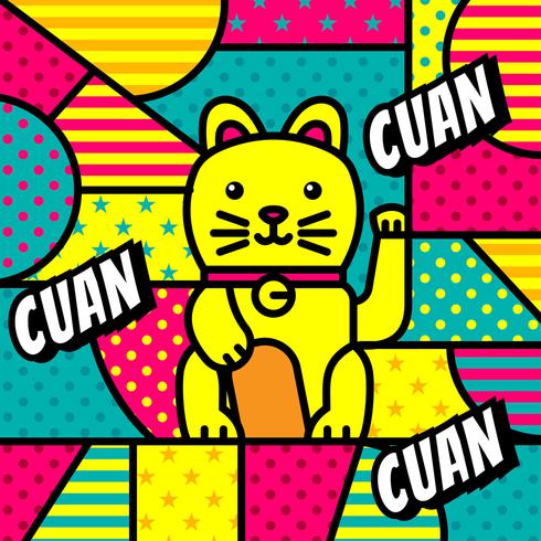 China Fortune Cat Modern Pop Art vector