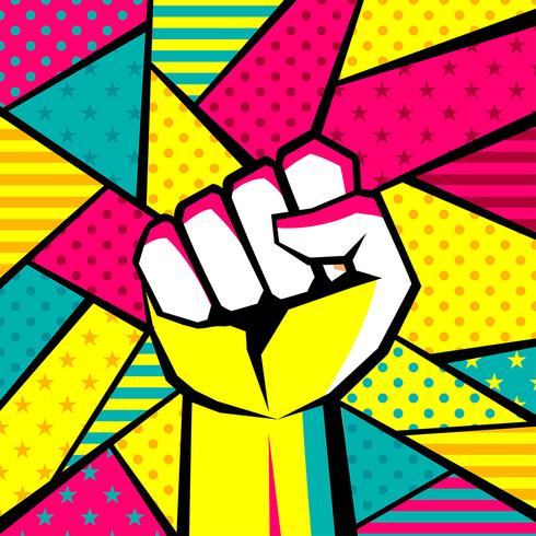 Gesto de la mano moderna Pop Art Vector