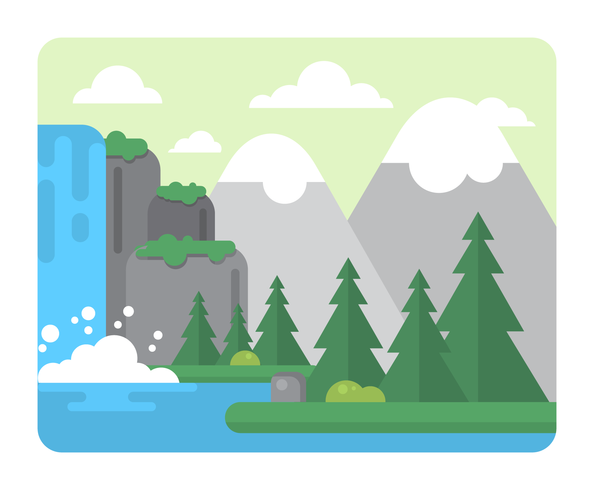 Diseño de paisaje plano vector