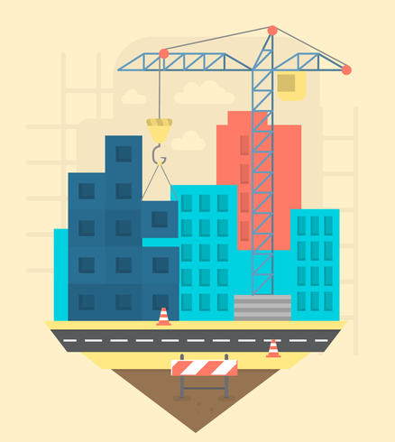 Ilustración de construcción plana vector