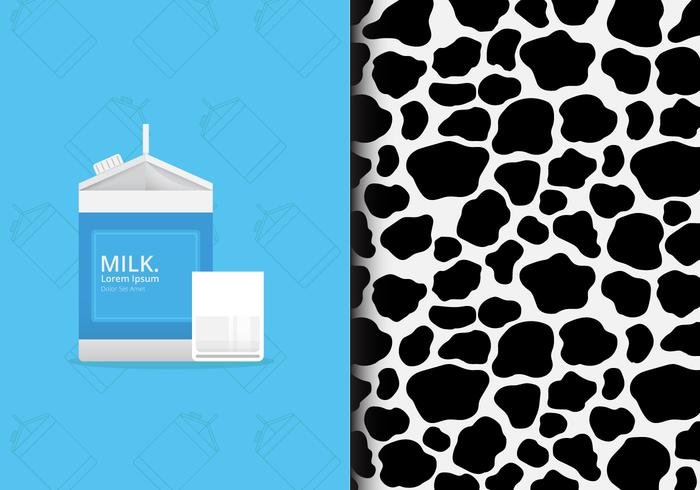 Patrón de impresión de vaca para el tema de la leche. vector