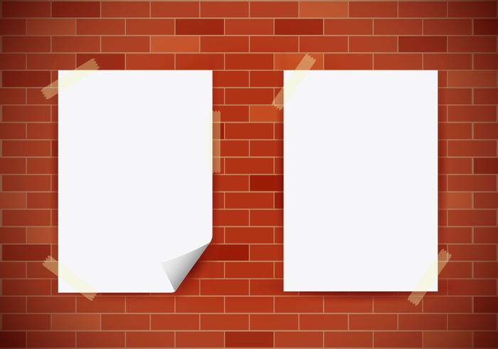 Mock Up Realistic White Poster  vector