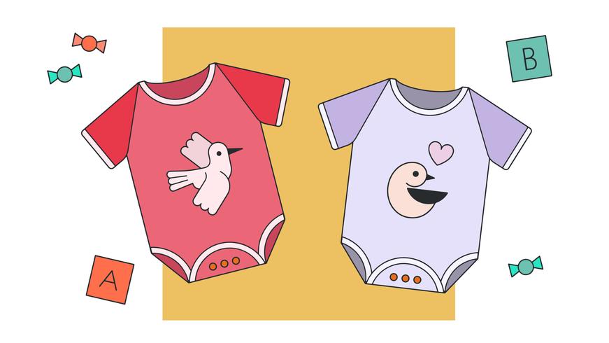 Vector de ropa de bebé niña