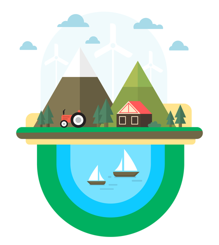 Paisaje de granja vector