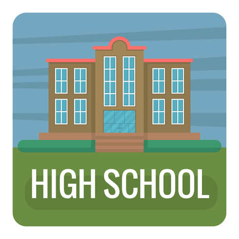 Flat High School vector