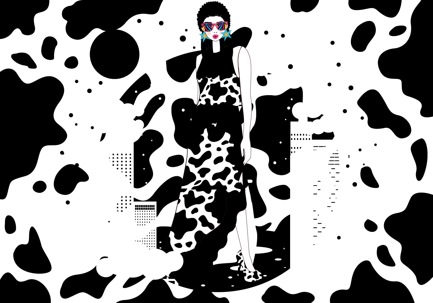Download Cow Print Motif on Dress Vector 225400 - Download Free ...