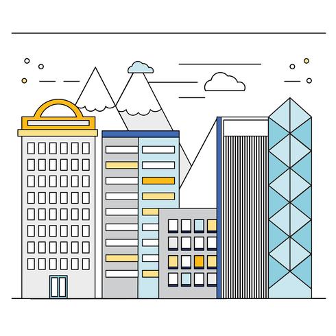 Vector Sunny Cityscape Illustration